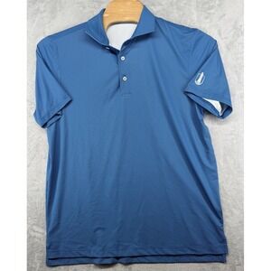 Turtleson Blue‎ Geometric Performance Golf Polo Shirt Men's Size L EUC